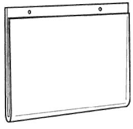 14x11 Clear Plastic Wall Mount Ad Frame with Holes Diagram