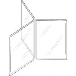 5x7 Clear Plastic Three-Panel Six-Sided Sign Holder Diagram