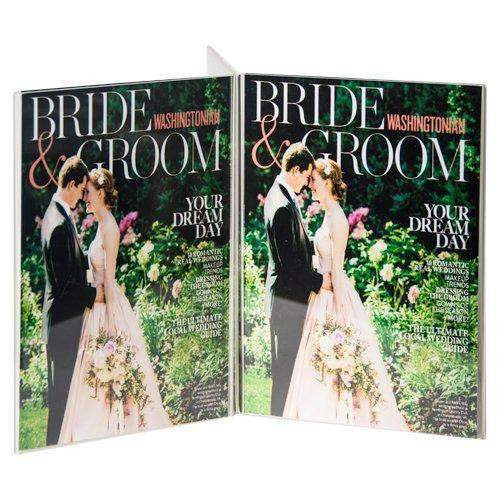 5x7 Clear Plastic Three-Panel Six-Sided Sign Holder Display