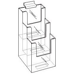 4x9 Three Tier Slat wall Brochure Holder Diagram 