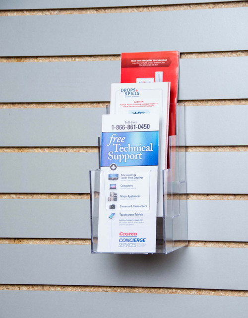 4x9 Slat wall 3 Tier Clear Acrylic Brochure Holder - Buy Acrylic Displays