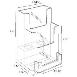 4x9 Brochure Holder Two Tiers with Business Card Pocket