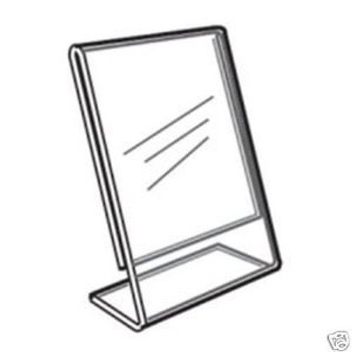 Slant Back Acrylic Sign Holder 5x7 - Clear Picture Frame Stand, 5