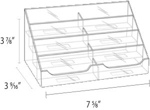 8 Pocket Clear Acrylic Business Card Holder Diagram