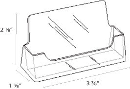 4x2 Clear Acrylic Business Card Holder Horizontal Diagram