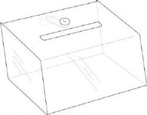 5x3x3 Locking Clear Coin Box 5x3x3 Locking Clear Coin Box
