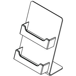 5x6x2 Clear Acrylic 2 Pocket Easel Business Card Holder 