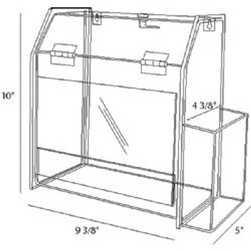 9.5x5x10 Locking Clear Plastic Ballot Box with Pocket and Ad Frame 9.5x5x10 Locking Clear Plastic Ballot Box with Pocket and Ad Frame
