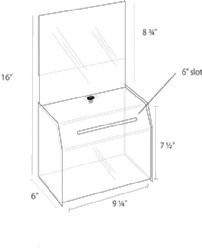 9x5x7 Locking Black Ballot Box with Header