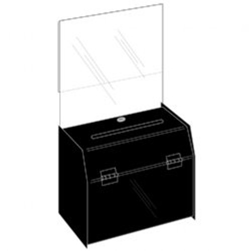 9x5x7 Locking Black Ballot Box with Header 9x5x7 Locking Black Ballot Box with Header