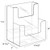 4x9 Brochure Holder Two Tiers Extra Wide Pockets Diagram