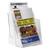 6 Wide Brochure Holder Clear Acrylic  2 Tier 