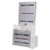9.5x5x10 Deluxe Locking White Plastic Ballot Box with Header and Ad Frame