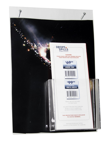 8.5x11 Wall Mount Sign with Pocket and Holes Display