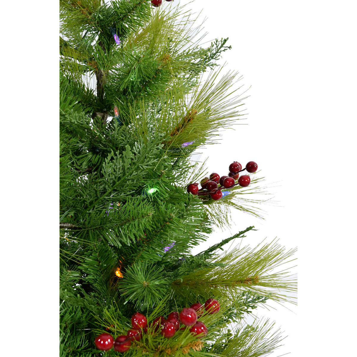 Fraser Hill Farm Set of 2, Newberry Pine Artificial Tree, Various Lighting and Size Options