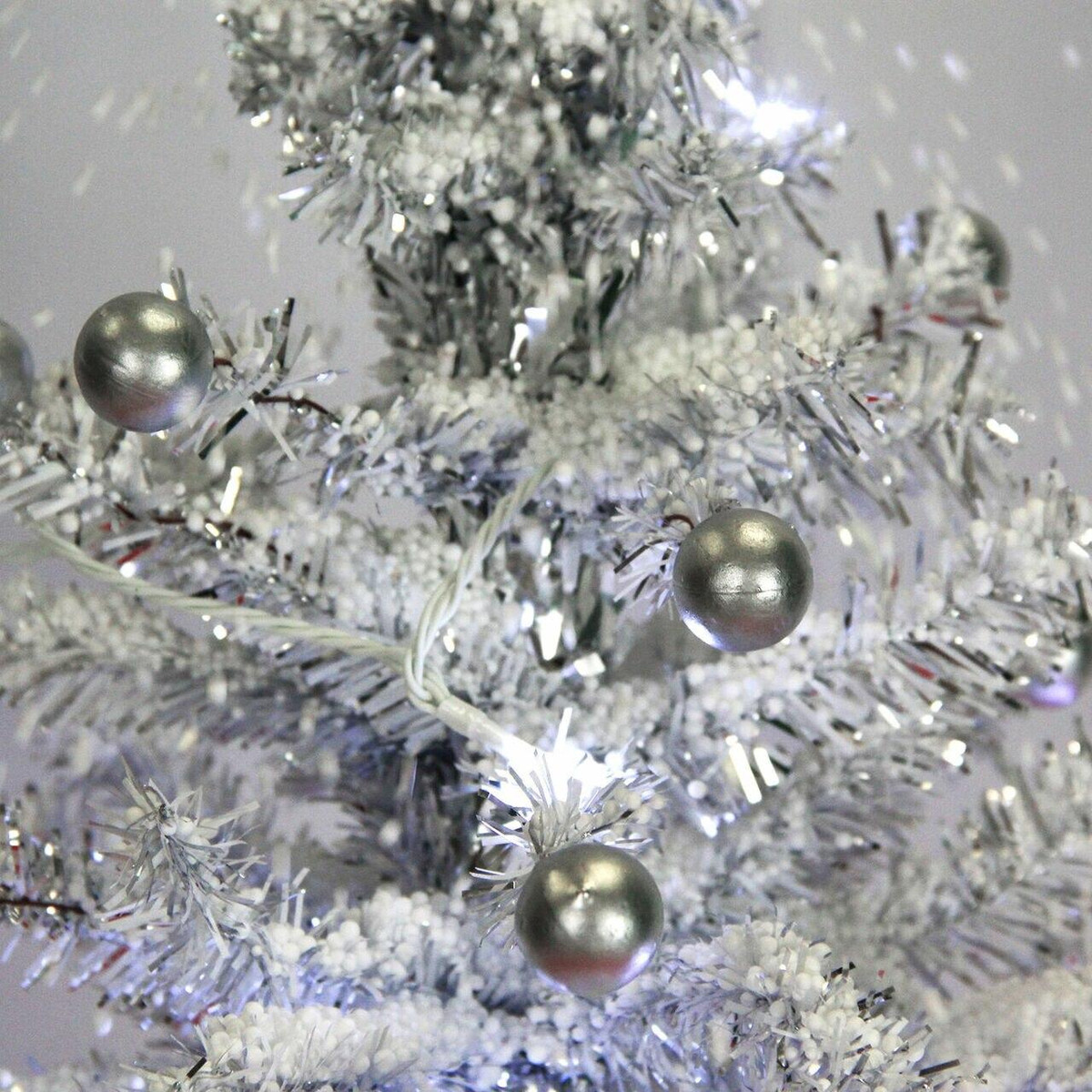 Fraser Hill Farm Let It Snow Series 29-In White Tree with Star Topper and Red Umbrella Base, Animated Musical Snow Fraser Hill Farm Let It Snow Series 29-In White Tree with Star Topper and Red Umbrella Base, Animated Musical Snow