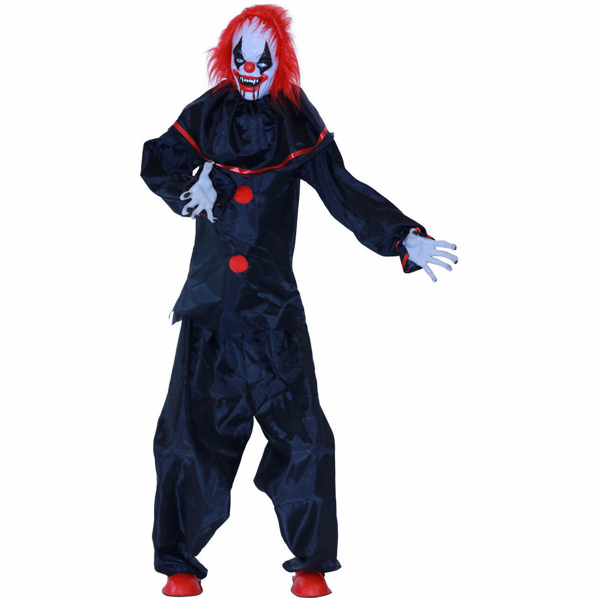 Haunted Hill Farm 5-ft. Animatronic Clown, Indoor/Covered Outdoor ...
