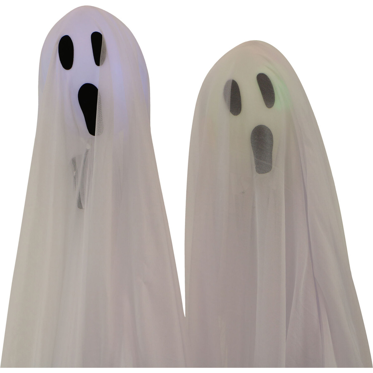 4.17-ft. Ghost Stakes Set of 2 Waterproof, Indoor/Outdoor Halloween Decoration, White LED Lights, Battery-Operated