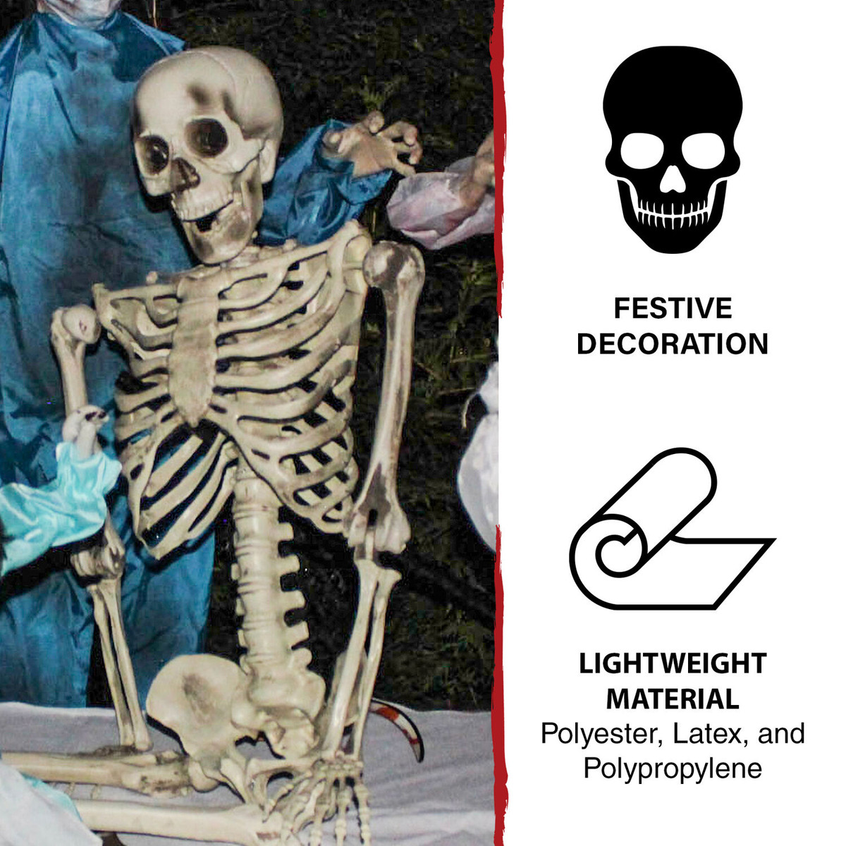 Haunted Hill Farm Igor the 5-ft. Poseable Skeleton, Indoor/Covered Outdoor Halloween Decoration
