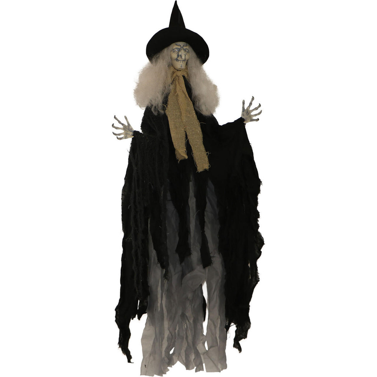 Haunted Hill Farm 3.75-ft Witch Animatronic, Poseable, Battery-Operated