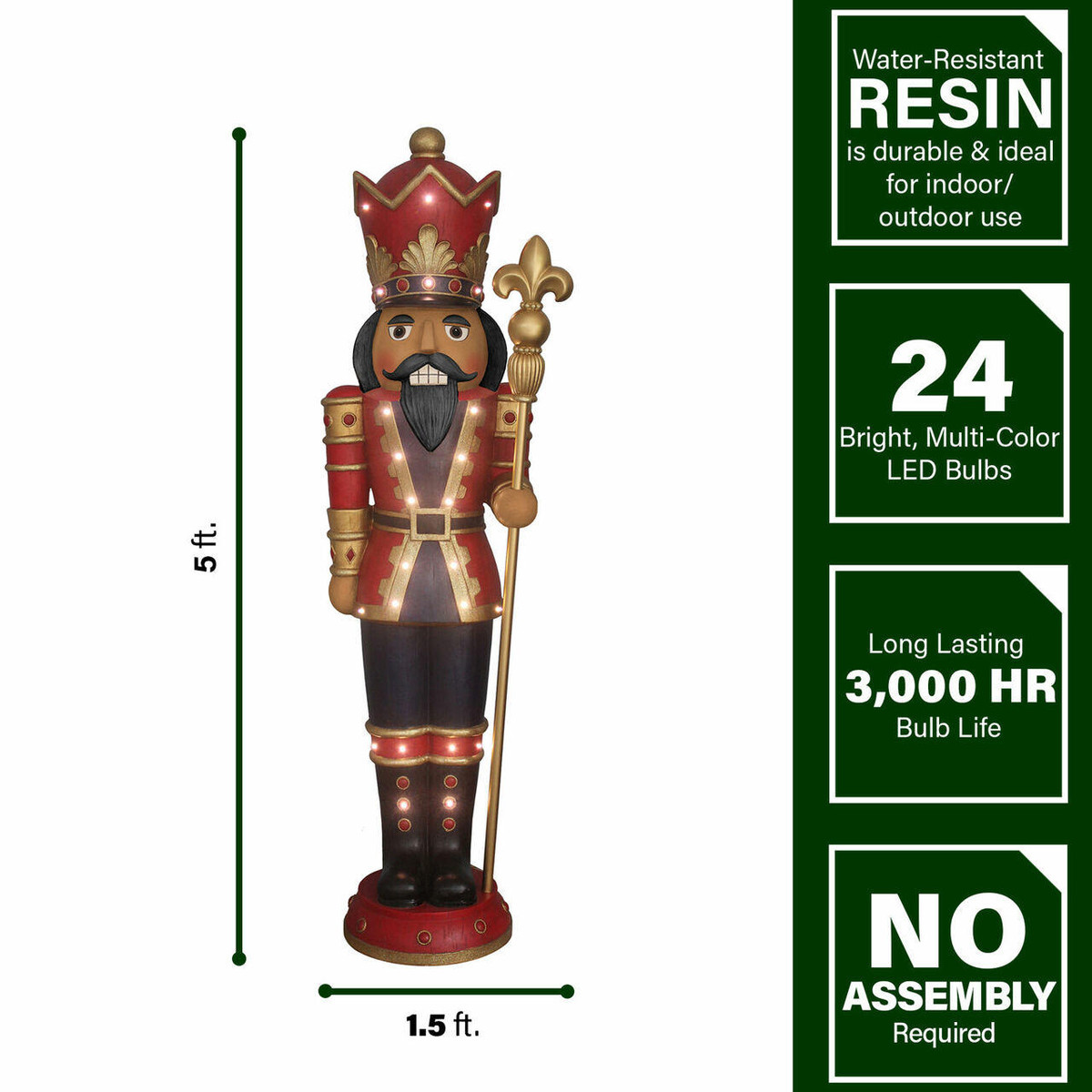 Fraser Hill Farm 6Ft. Jeweled African American Nutcracker Greeter w