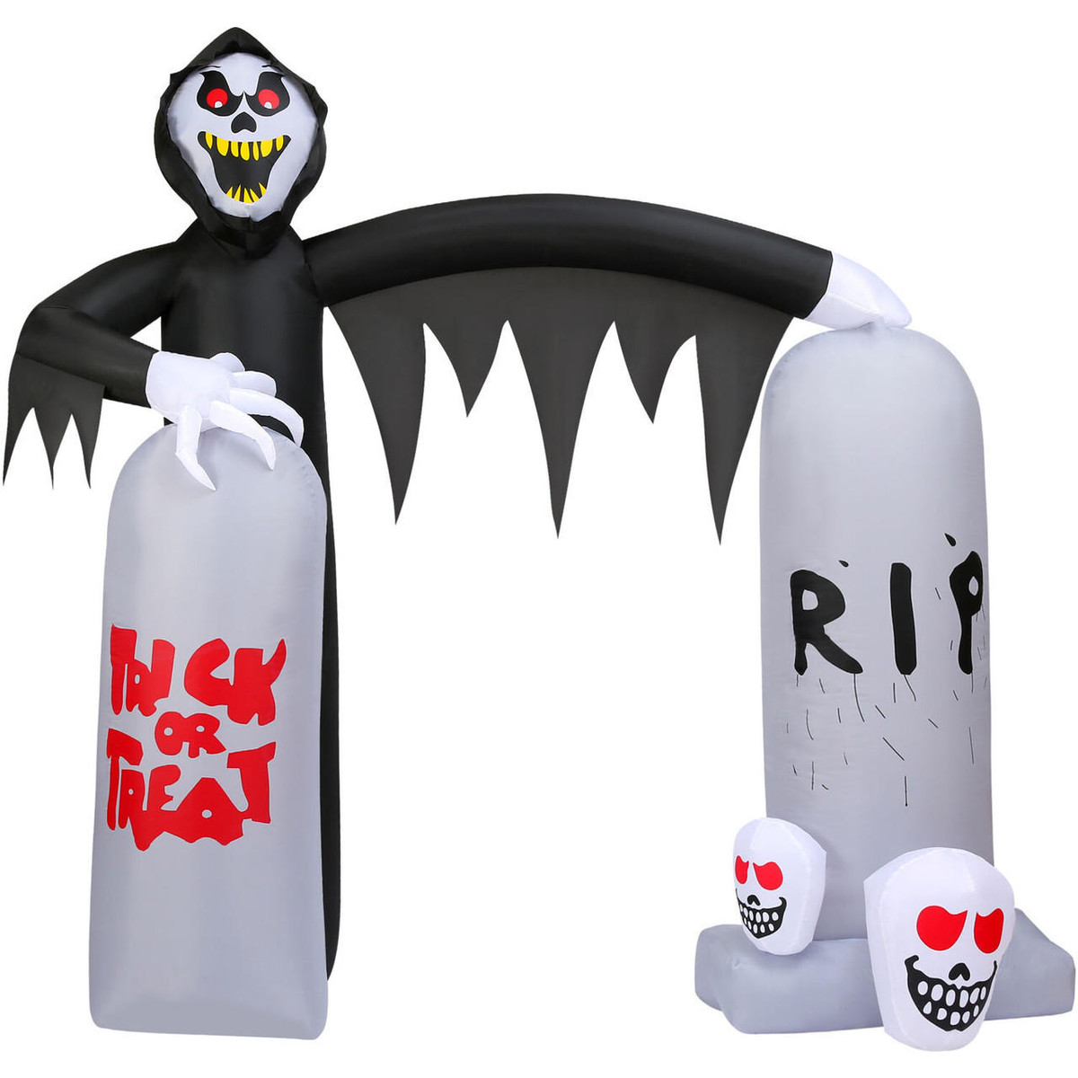Haunted Hill Farm 8-Ft Pre-Lit Inflatable Grim Reaper Tombstone Arch