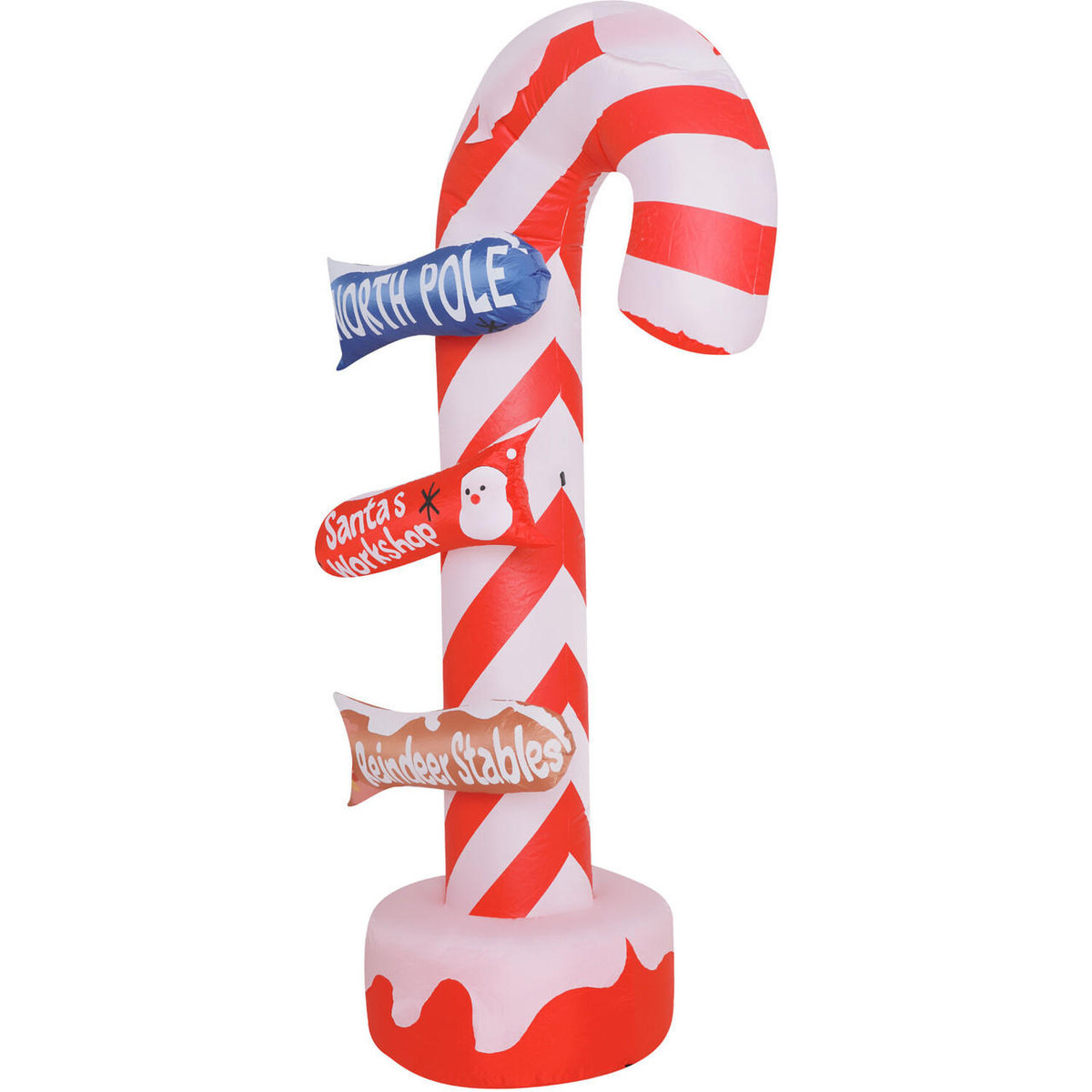 Fraser Hill Farm 6Ft. PreLit Inflatable Candy Cane Direction Sign