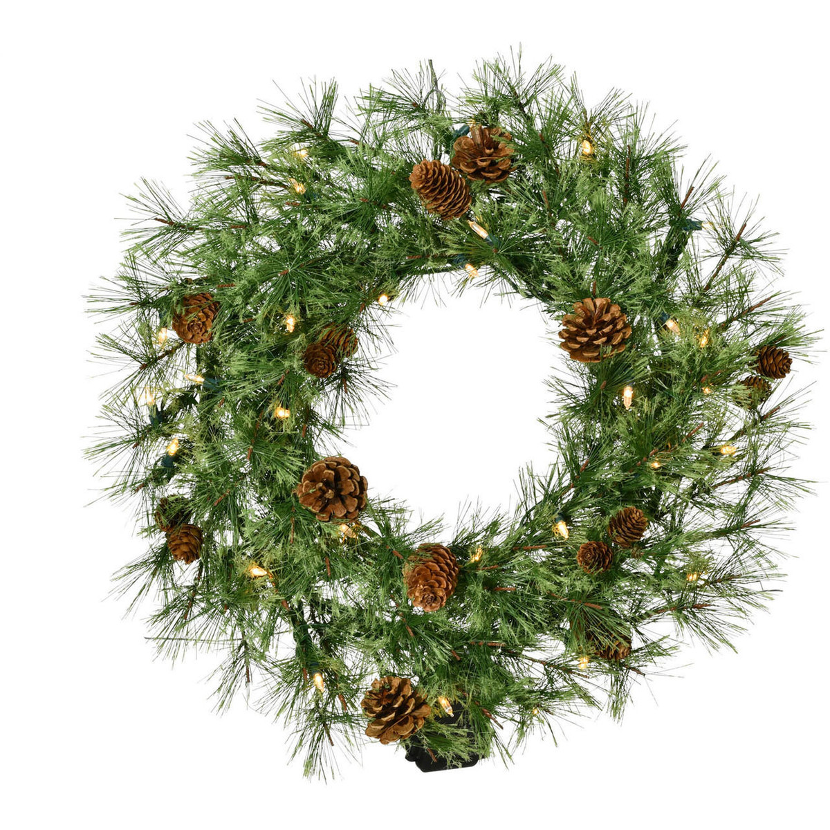 Fraser Hill Farm 24 in. Artificial Christmas Wreath with White Poinsettia  Blooms, Ornaments and Pinecones FF024CHWR013-0WHT - The Home Depot