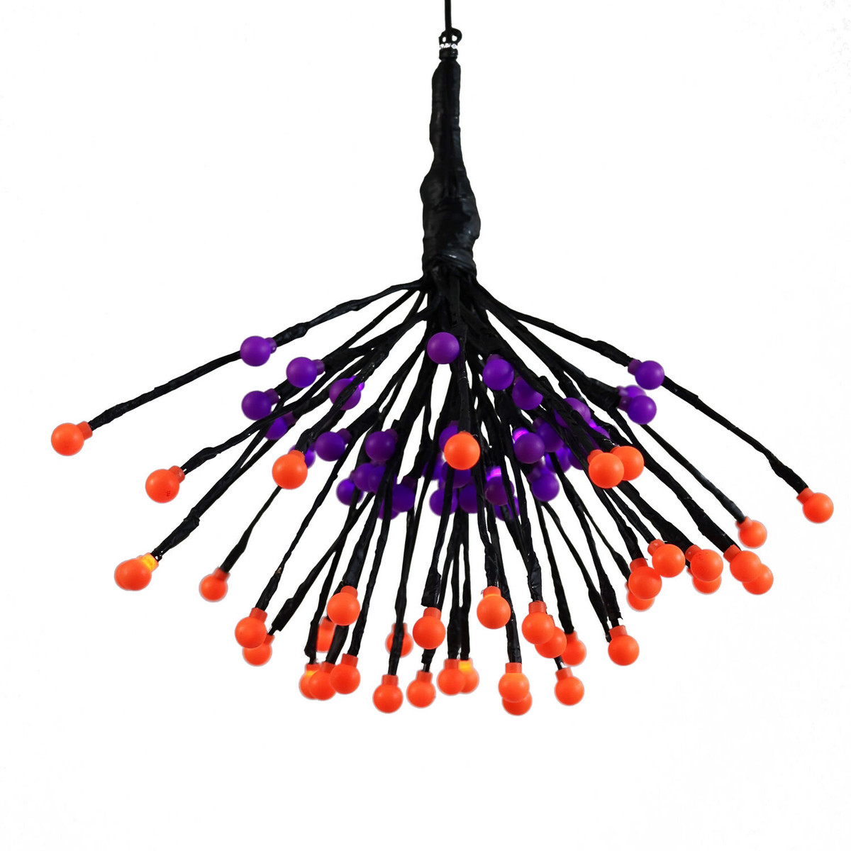 Haunted Hill Farm Set of 6 Battery-Operated Radiant Starburst LED Lights w/ 8 Functions and Timer for Hanging Halloween Decoration
