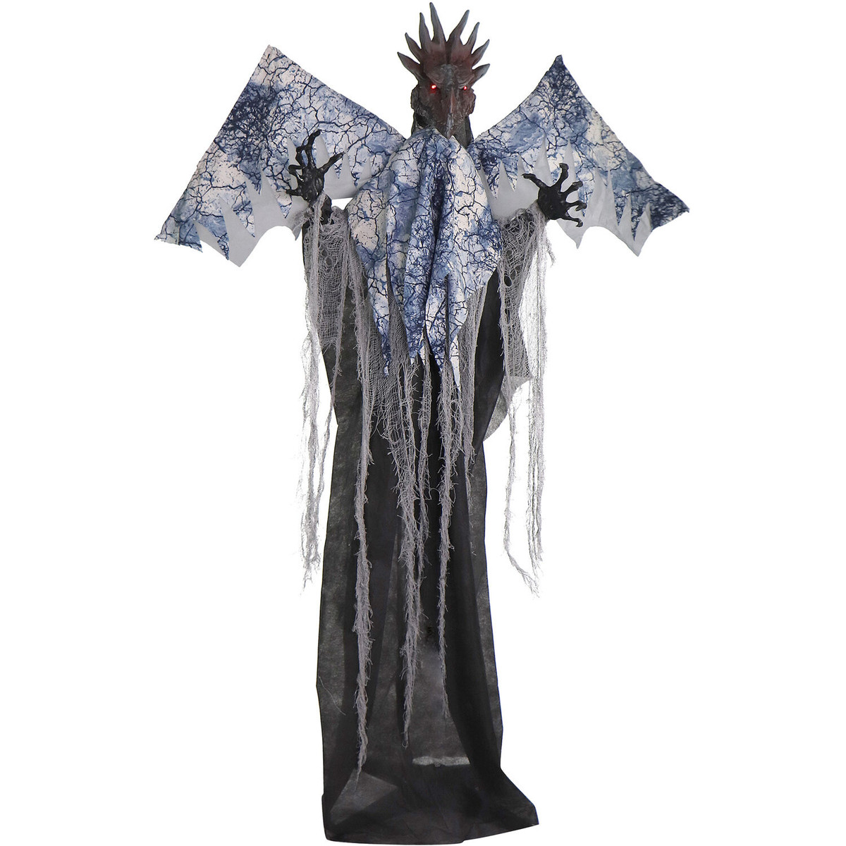 Haunted Hill Farm Nightwing the Animatronic Dragon with Moving Head and Wings for Scary Halloween Decoration