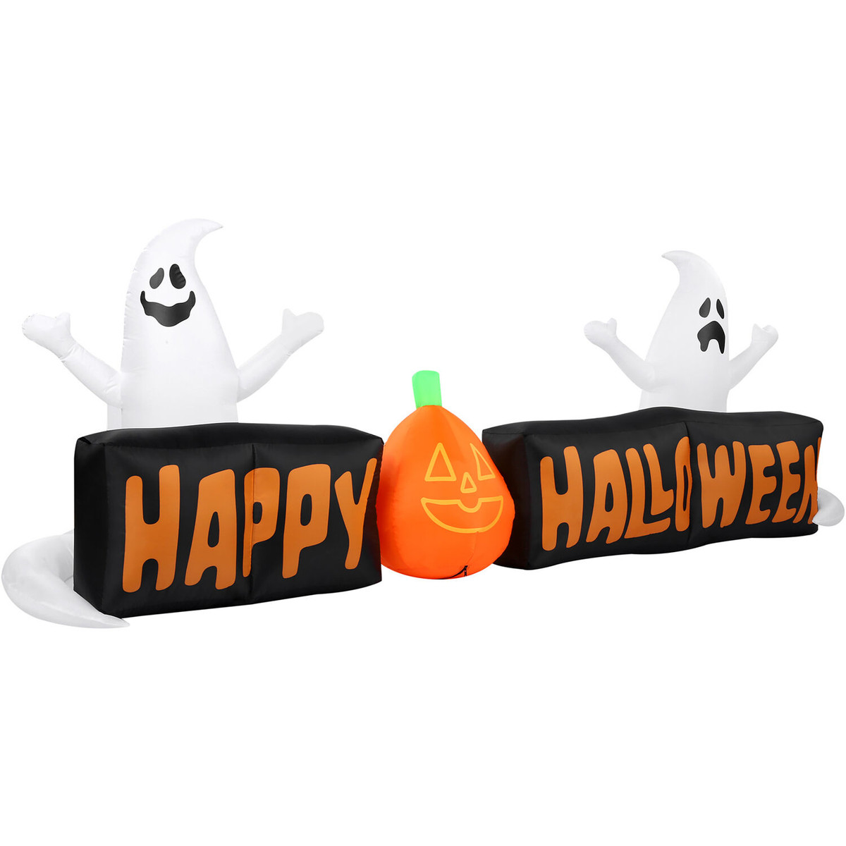 Haunted Hill Farm 8-Ft. Wide Pre-lit Inflatable Happy Halloween Sign