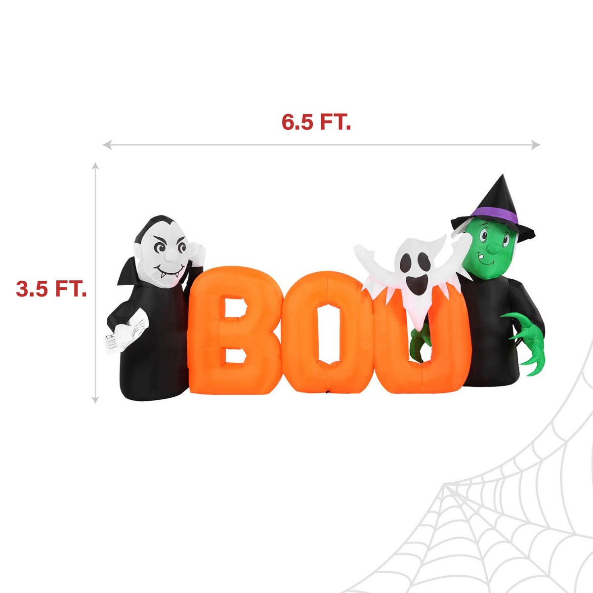 Haunted Hill Farm 6.5-Ft. Wide Pre-lit Inflatable Boo Sign
