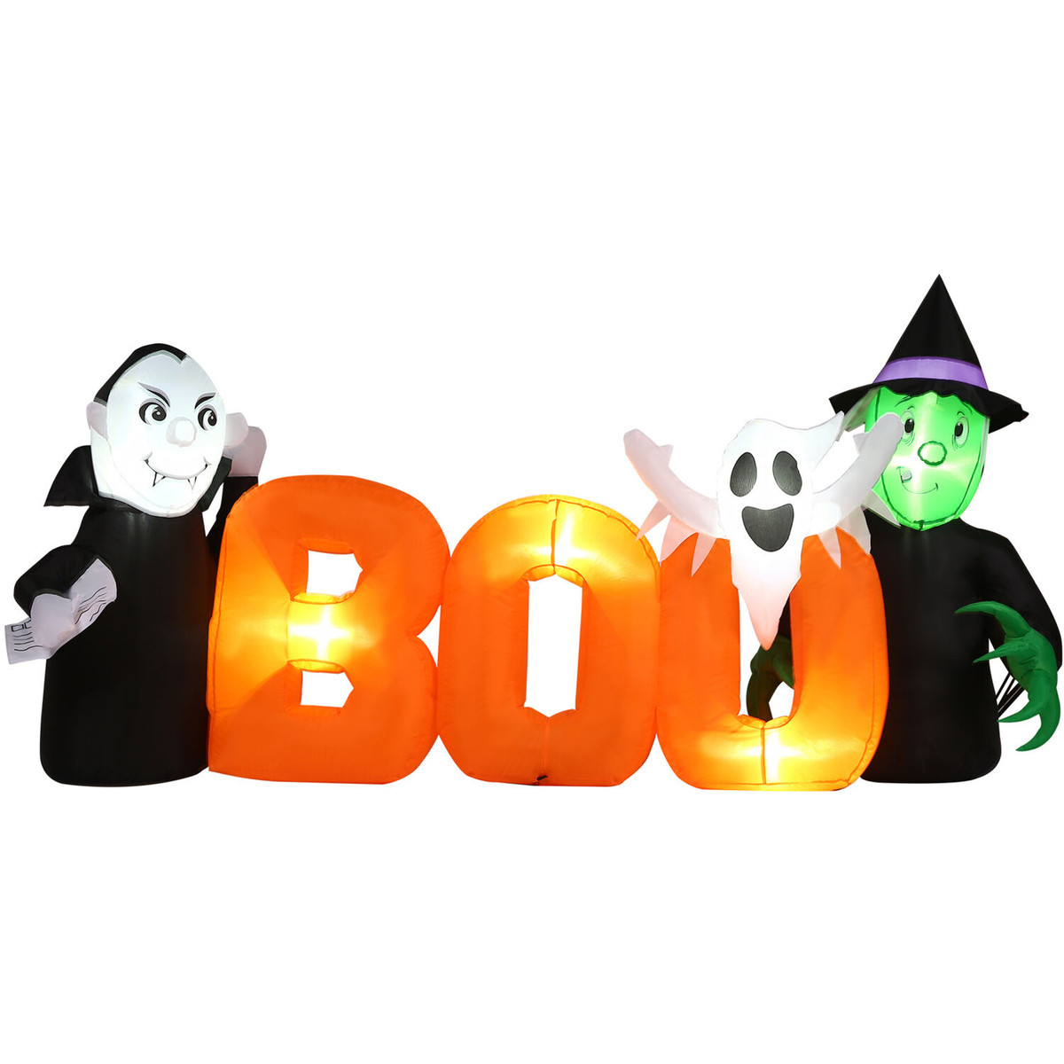 Haunted Hill Farm 6.5-Ft. Wide Pre-lit Inflatable Boo Sign