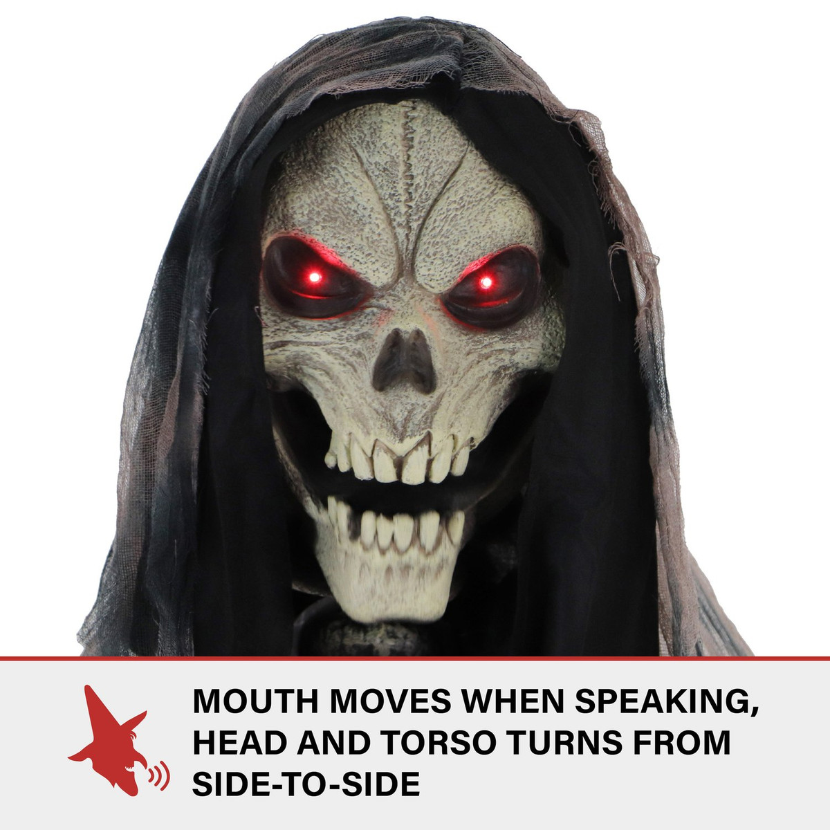 7-Ft. Tall Motion-Activated Rotting Reaper, Premium Talking Halloween Animatronic, Plug-In