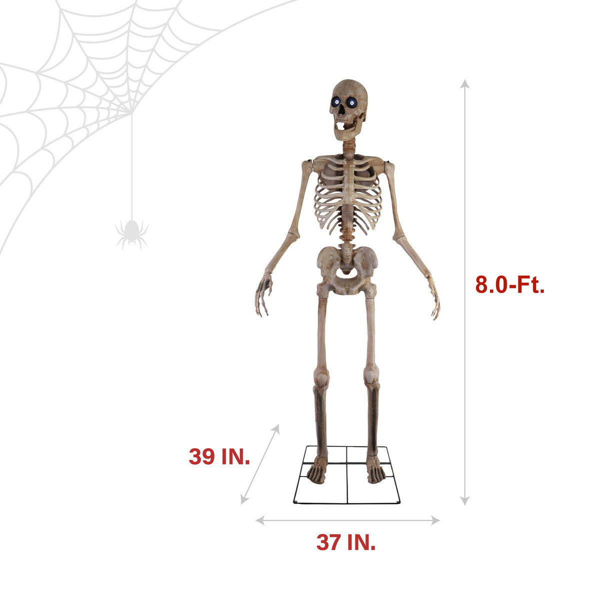 8-Ft. Tall Motion-Activated Towering Skeleton, Premium Talking Halloween Animatronic, Plug-In