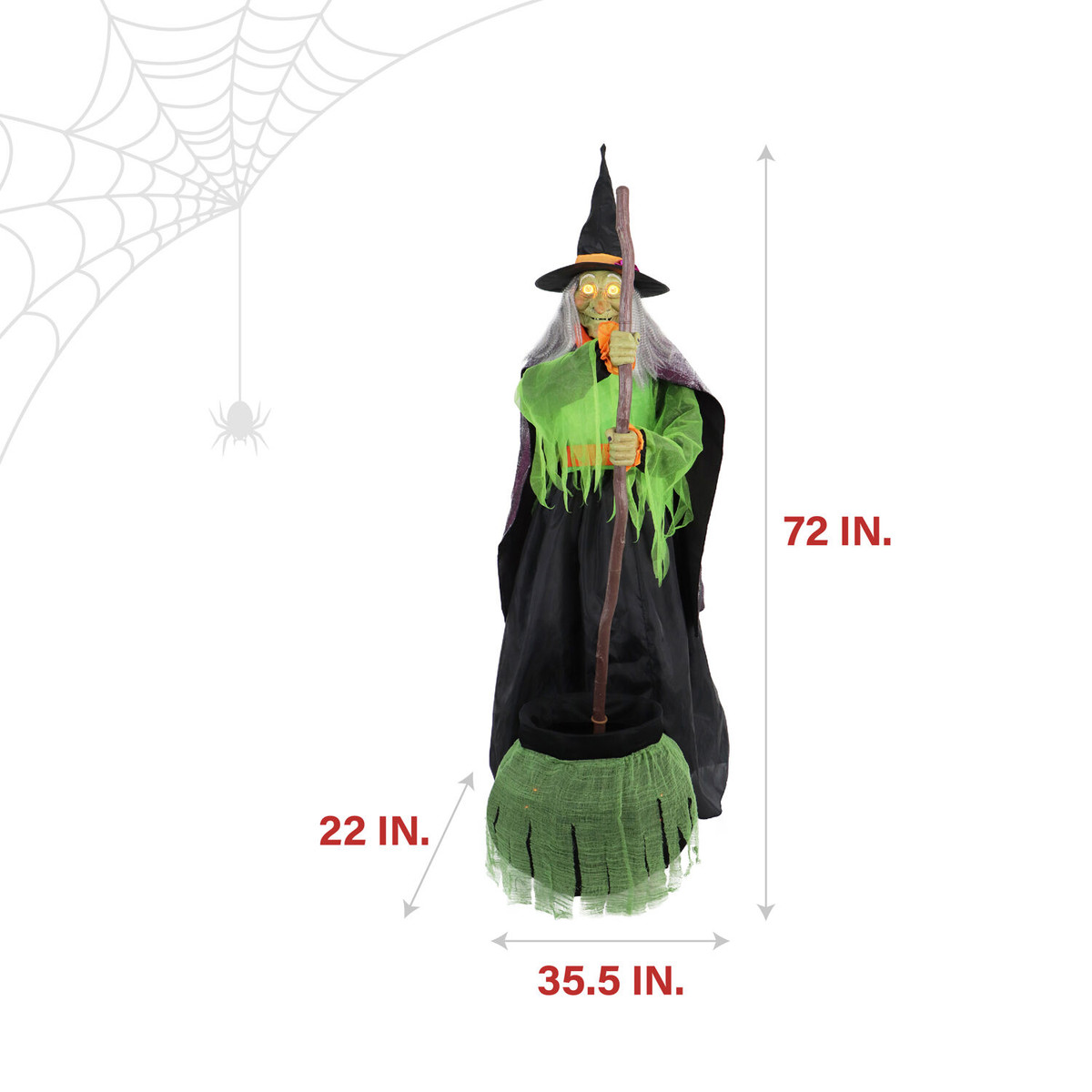 Haunted Hill Farm 6-Ft. Tall Motion-Activated Cauldron Witch by SVI ...