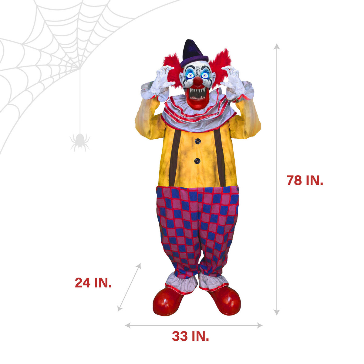 Clown Effrayant Assis Animé Tekky – Animatronic Halloween, Reconditionné