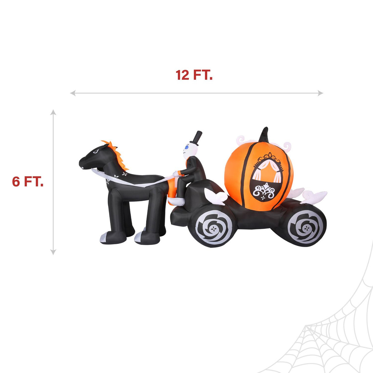 Haunted Hill Farm 6-Ft. Tall Pre-lit Inflatable Halloween Carriage