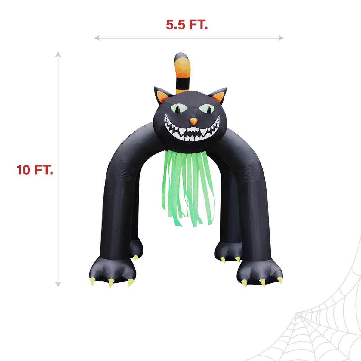 Haunted Hill Farm 10-Ft. Tall Pre-lit Inflatable Black Cat Arch