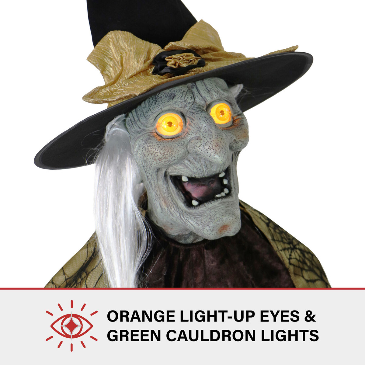 Haunted Hill Farm Motion-Activated Wicked Sitchwick Sisters by SVI, Premium Talking Halloween Animatronic, Plug-In