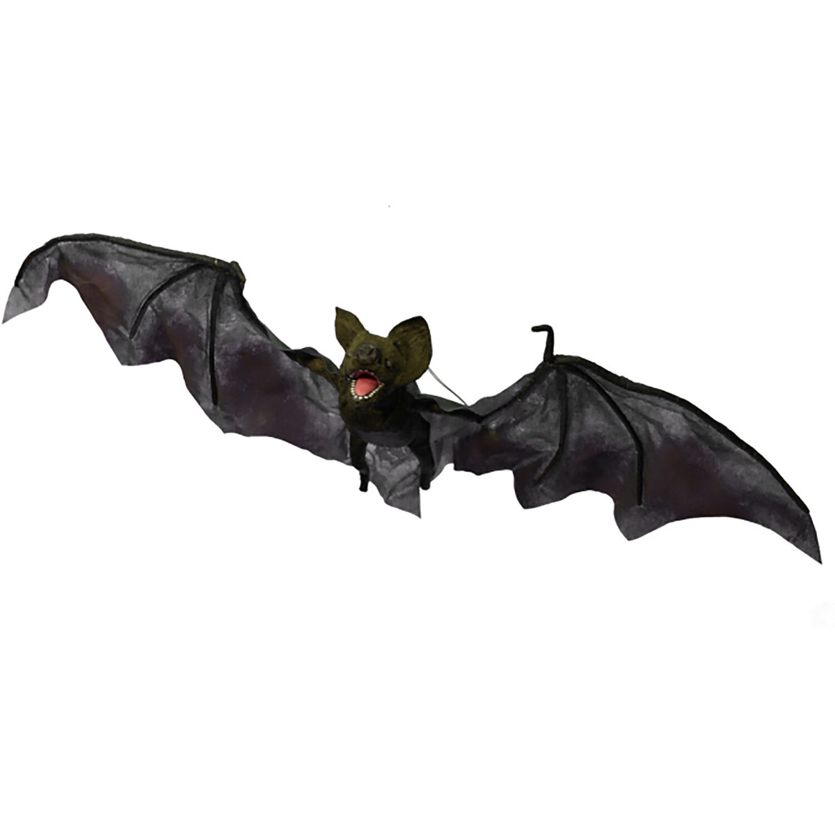 Haunted Hill Farm 34-In Wide BAX the Animated Hanging Bat w/ Flapping Wings, Indoor or Covered Outdoor Halloween Decoration, Battery-Operated