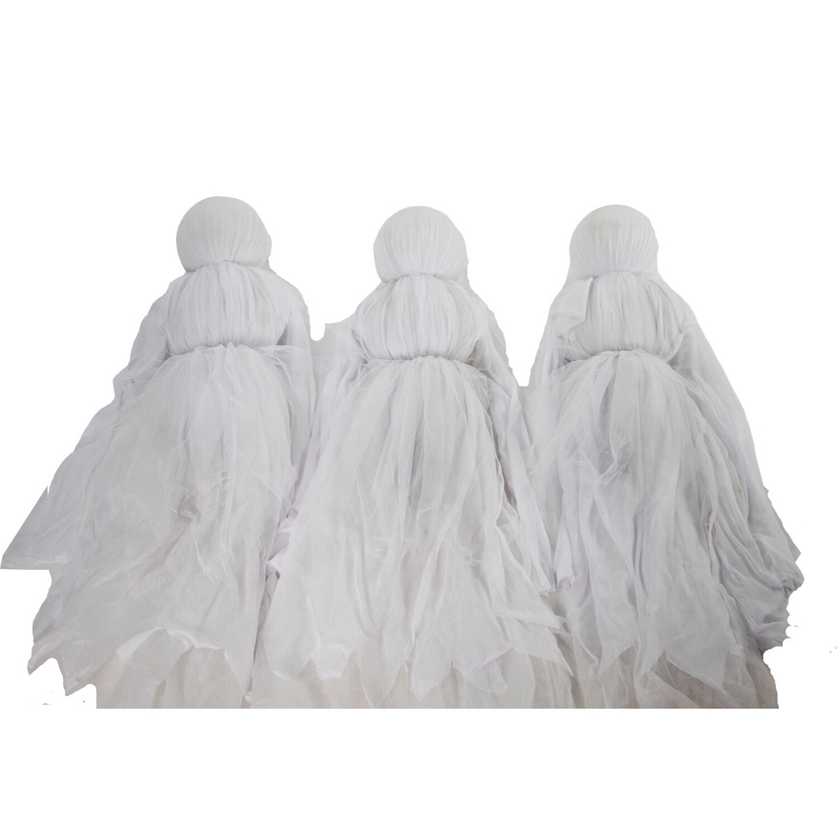 Haunted Hill Farm Light-Up Ghost Trio on Stakes, Outdoor Halloween Lawn Decoration