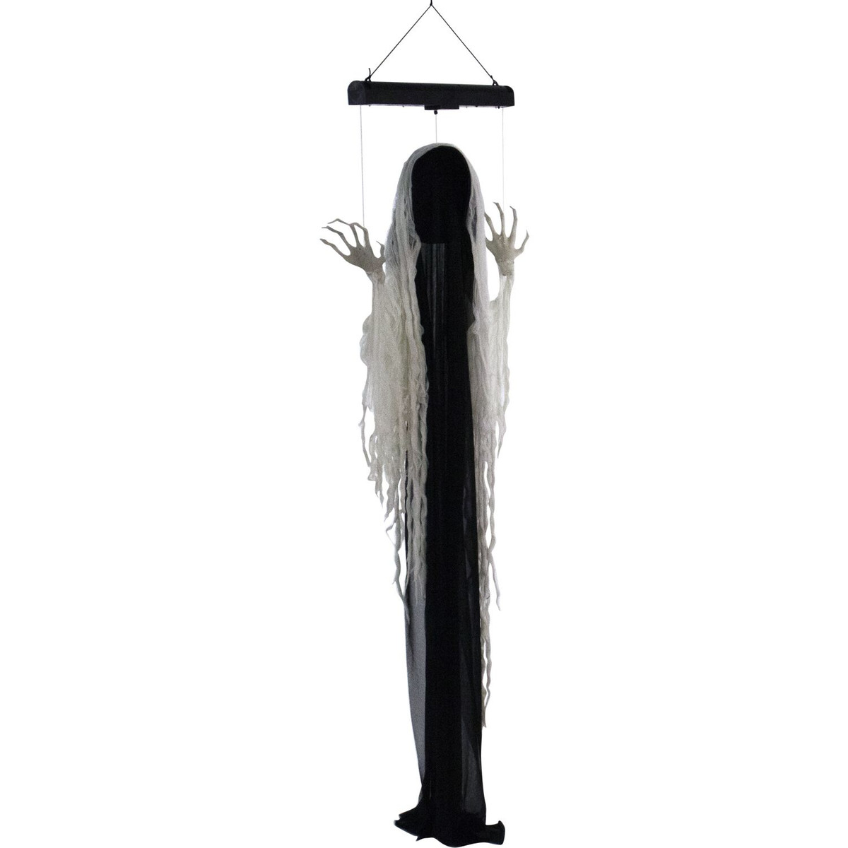 Haunted Hill Farm 68-In. Animatronic Ghost, Indoor/Outdoor Halloween Decoration, Blue Flashing Body, Poseable, Battery-Operated, Rue