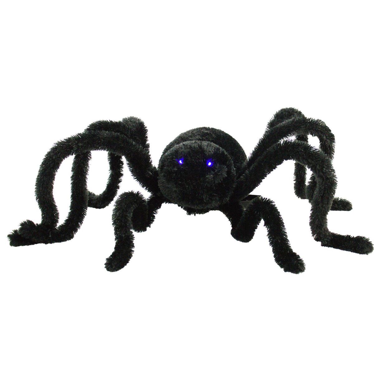 Haunted Hill Farm 36 In. Animatronic Crawler Spider, Indoor/Outdoor Halloween Decoration, Flashing Blue Eyes, Battery-Operated
