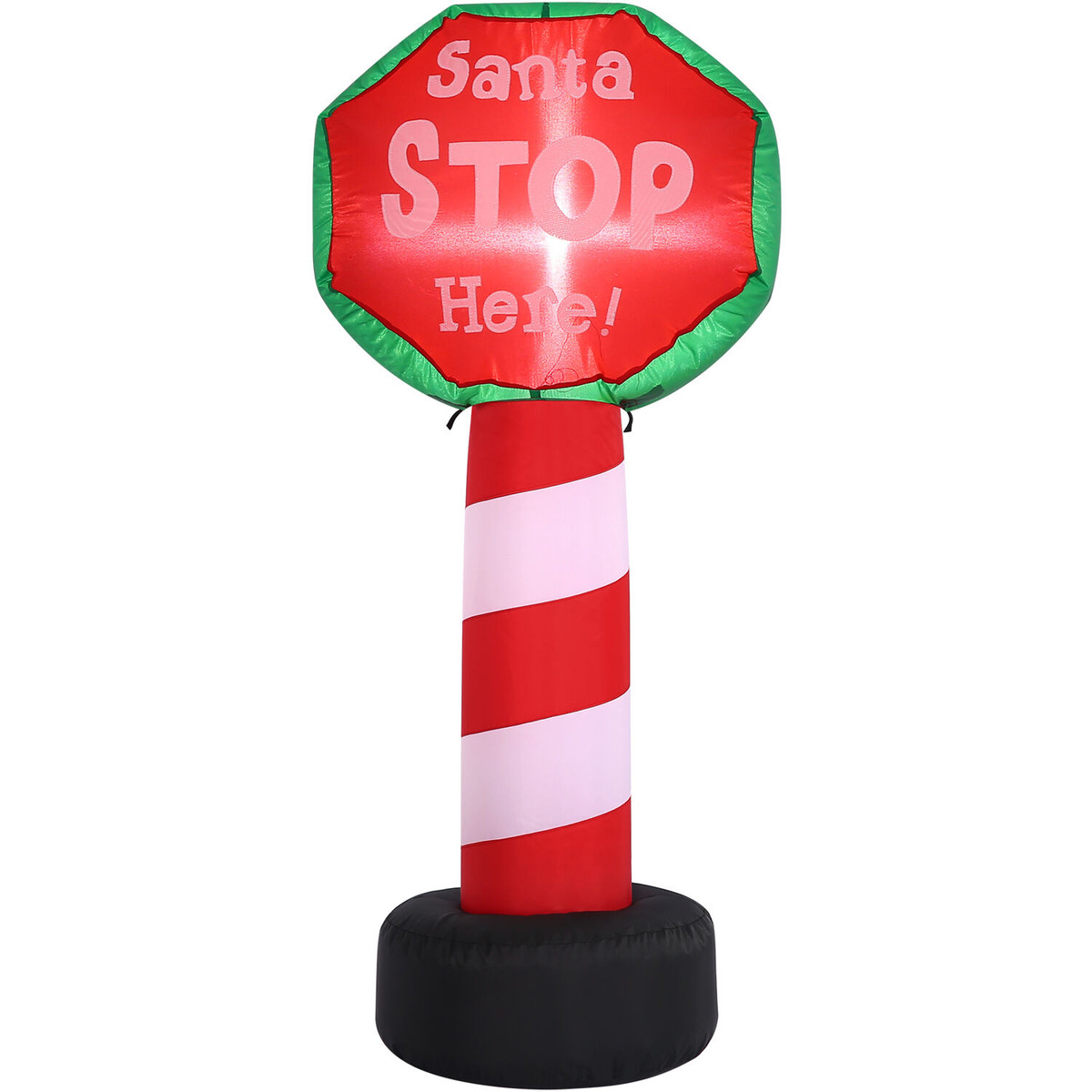 Fraser Hill Farm 3.5-Ft. Tall Prelit "Santa Stop Here" Sign Inflatable