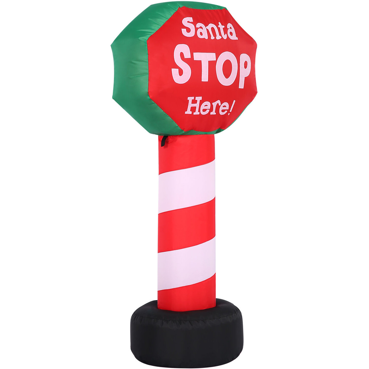 Fraser Hill Farm 3.5-Ft. Tall Prelit "Santa Stop Here" Sign Inflatable