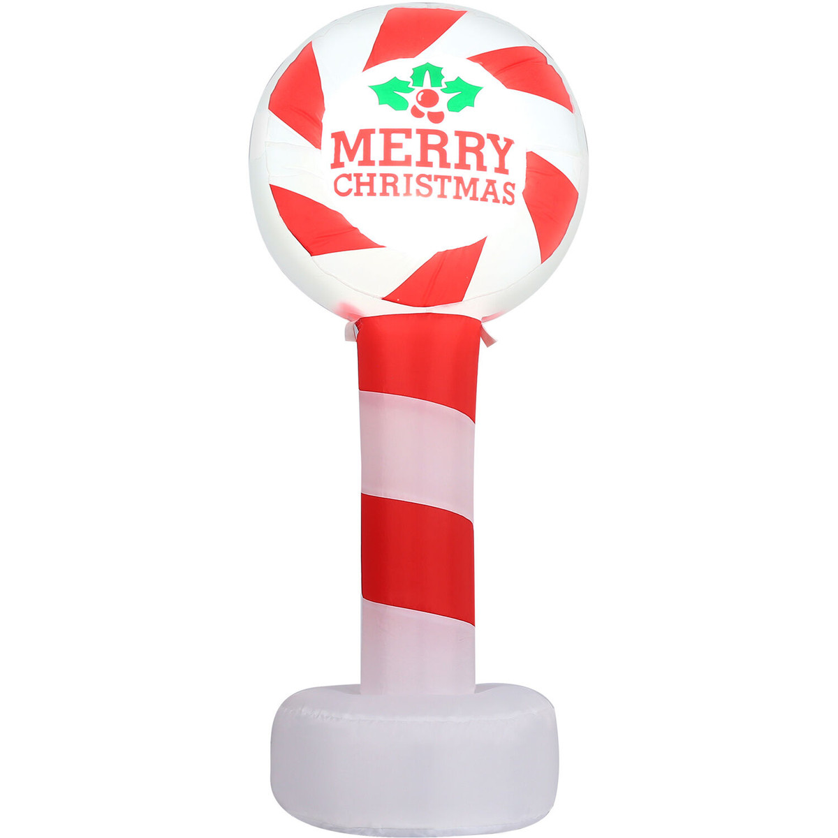 Fraser Hill Farm 4-Ft. Tall Prelit "Merry Christmas" Candy Cane Sign Inflatable