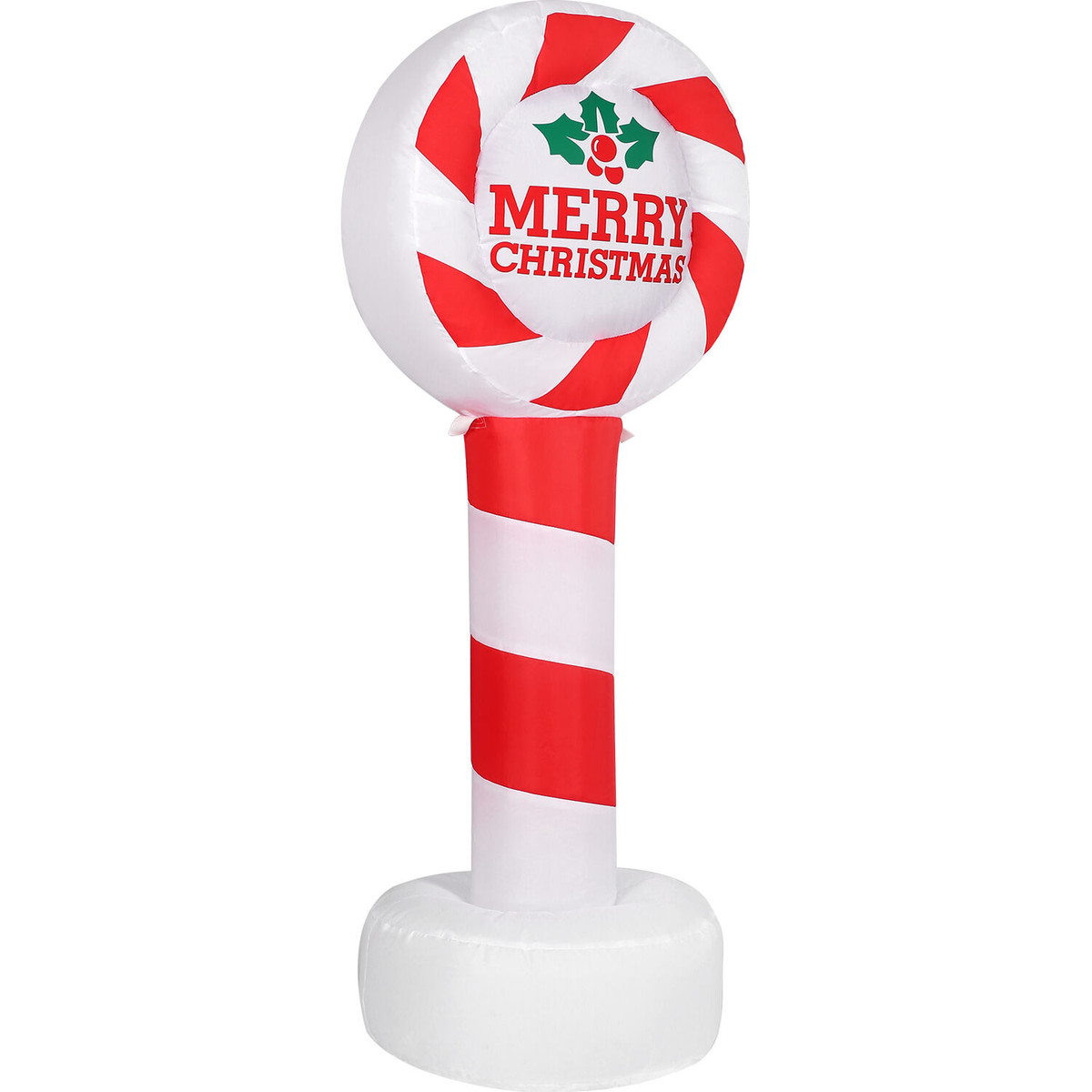 Fraser Hill Farm 4-Ft. Tall Prelit "Merry Christmas" Candy Cane Sign Inflatable