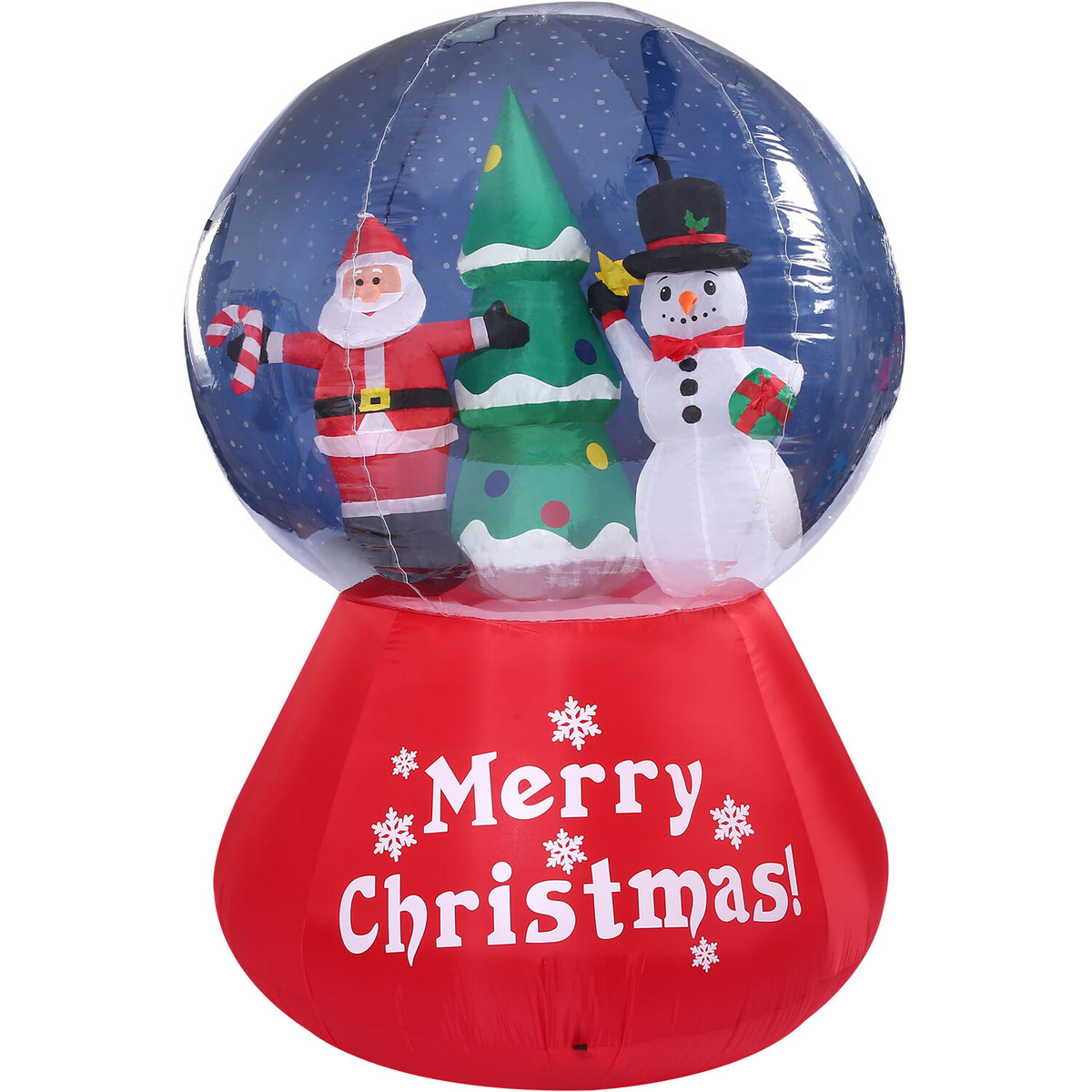 Fraser Hill Farm 6-Ft. Tall Prelit Santa and Snowman Snow Globe Inflatable