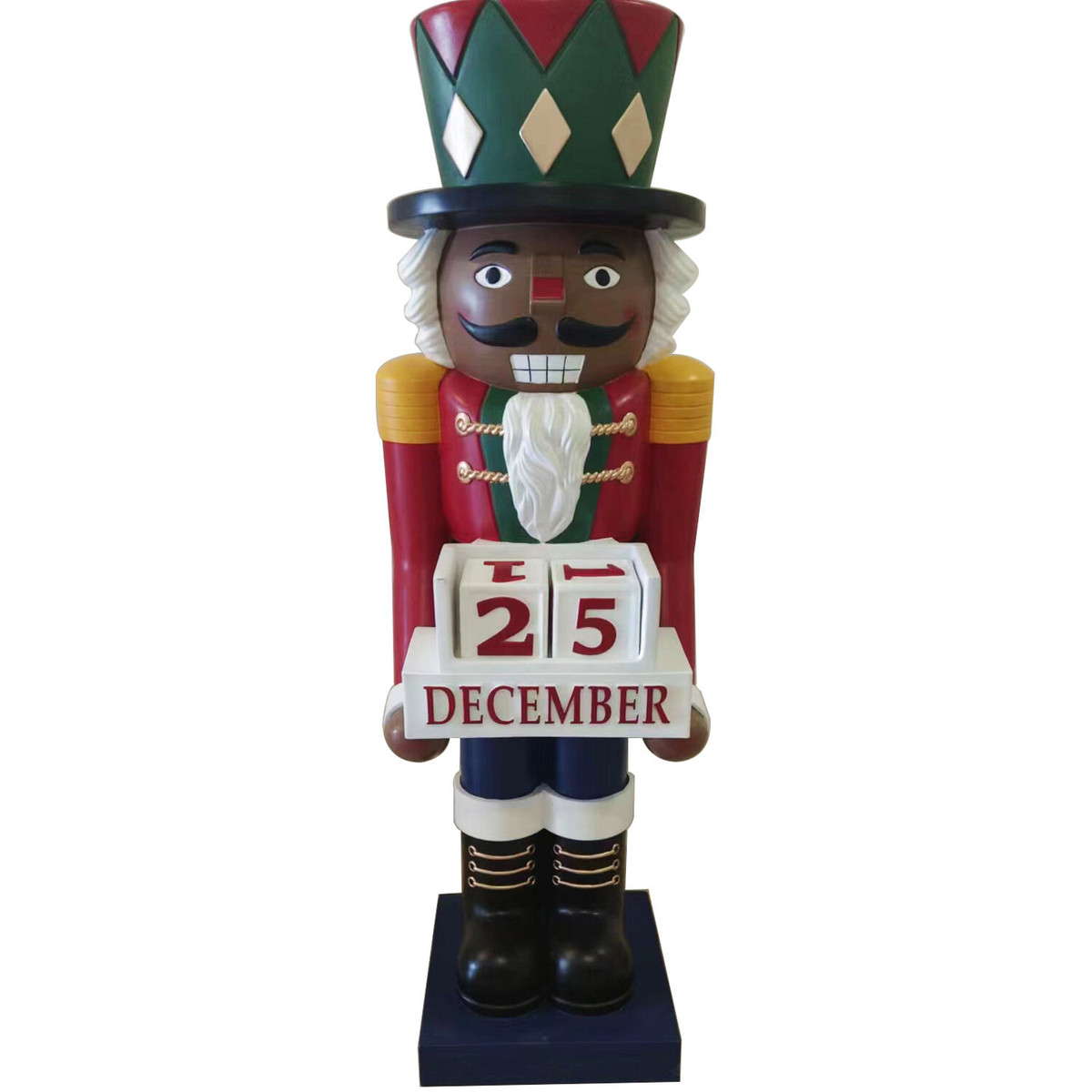 Fraser Hill Farm 60-inch Fiberglass African American Nutcracker Figurine with Music and Countdown